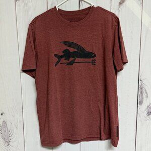 Patagonia Men’s L Slim-Fit Flying Fish Tee – Brick Red Heather